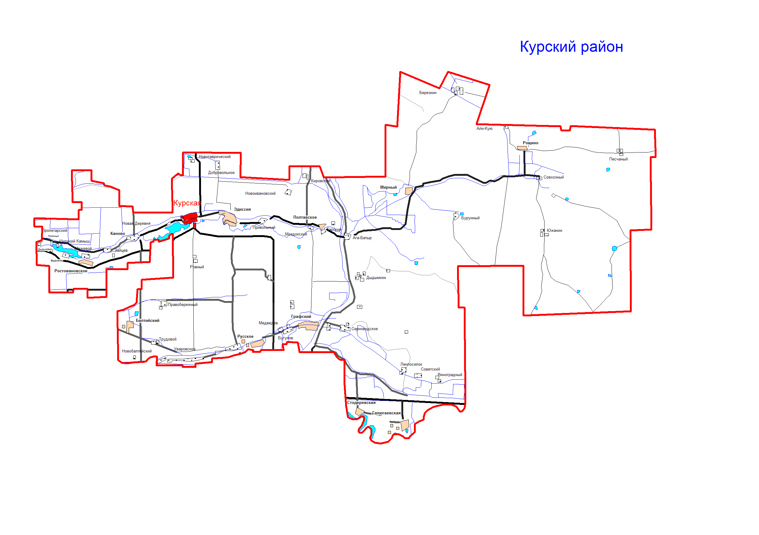 Карта курская ставропольский